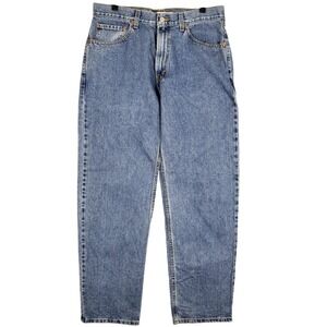 Levis 550 Jeans Mens W34 L32 Blue Relaxed Fit Denim Pants Y2K Black Batwing
